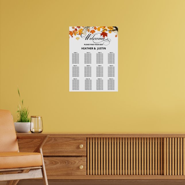 Simple Eucalyptus Greenery Wedding Seating Chart (Living Room 2)