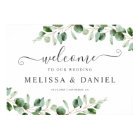 Simple Eucalyptus Greenery Wedding Welcome Sign