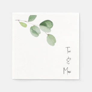 Simple Eucalyptus Modern Font Names Cocktail Napkin