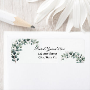 Simple Eucalyptus Wedding Return Address