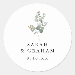 Simple Eucalyptus Wedding Sticker