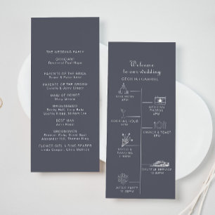 Simple Evening Boho Timeline Wedding  Program