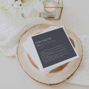 Simple Evening Boho Trivia Fun Facts Wedding  Napkin