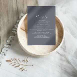 Simple Evening Boho Wedding Details Enclosure Card