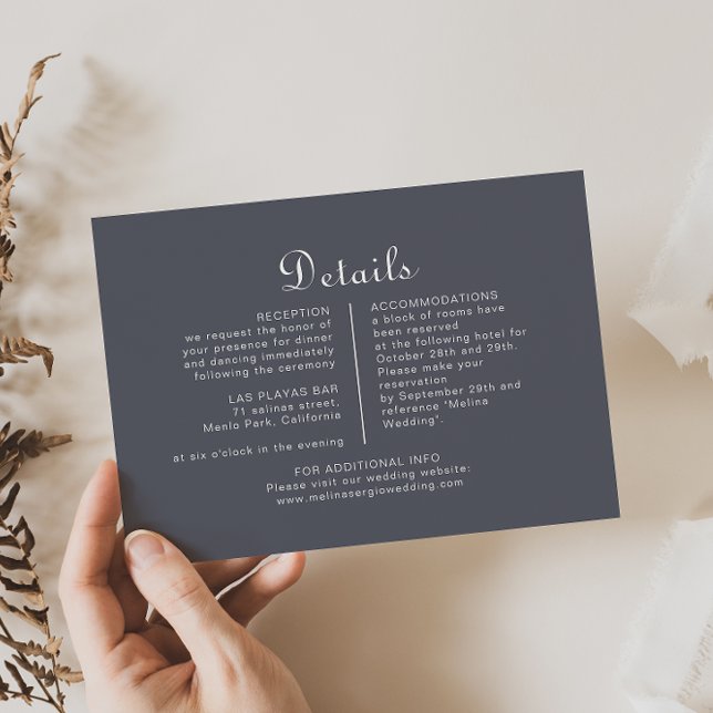 Simple Evening Boho Wedding Details  Enclosure Card (Creator Uploaded)