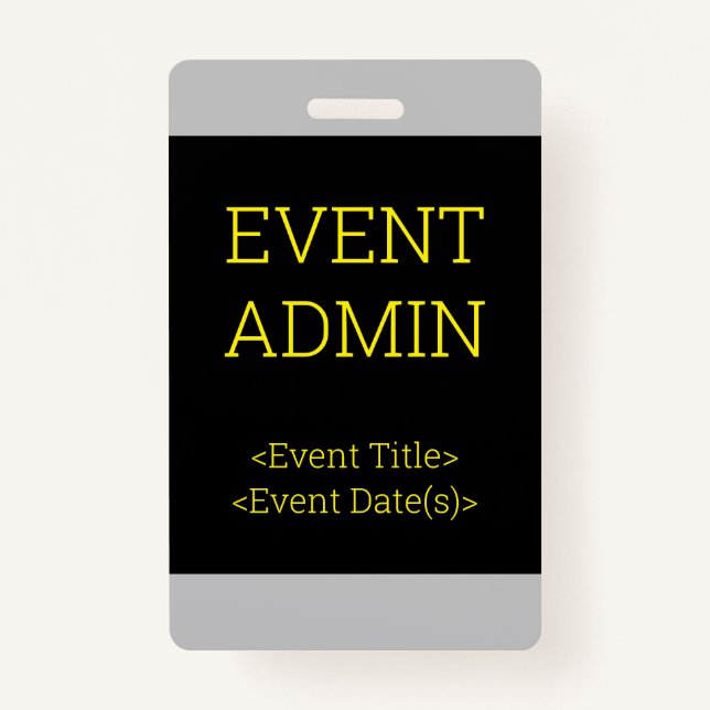 Simple "EVENT ADMIN" Badge (Front)