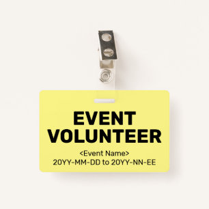 Simple "EVENT VOLUNTEER" Badge
