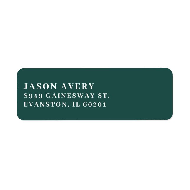 Simple Evergreen Classic Return Address Text Based (Front)