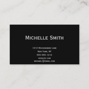 Simple Executive Black Plain Business Cards