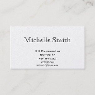 Simple Executive Silver Platinum Plain Business Business Card