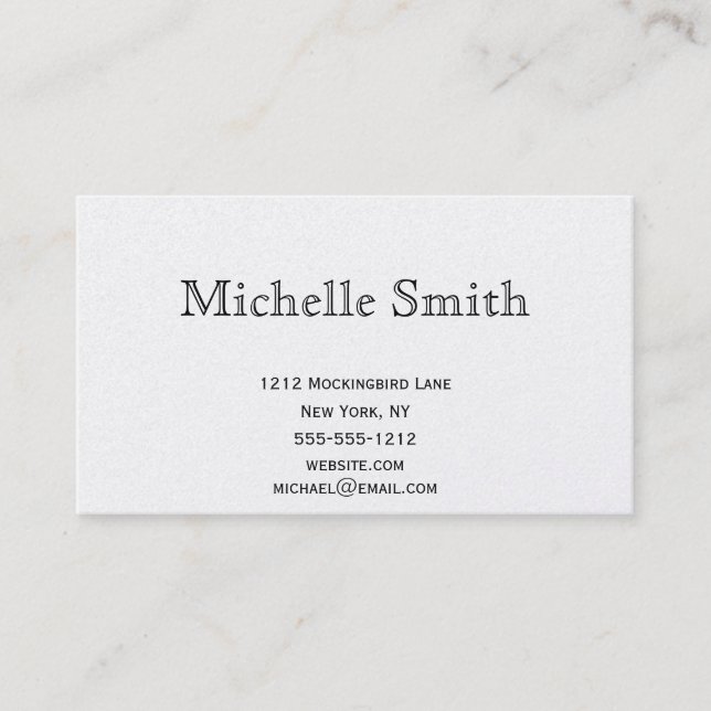 Simple Executive Silver Platinum Plain Business Business Card (Front)
