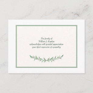 Simple Expression Sympathy Thank You Card