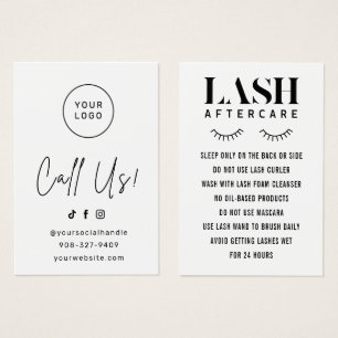 Simple Eyelash Extensions Lash Aftercare Card