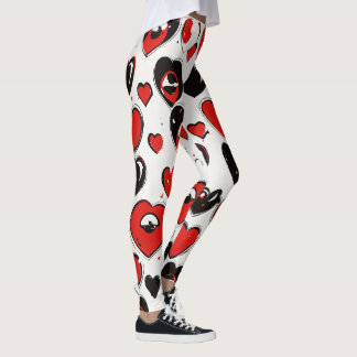 "Simple Eyes Emoji Pattern on Hard" Leggings