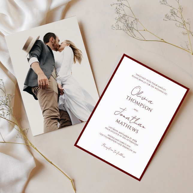 Simple faire carte de mariage photo avec bordure r (Créateur téléchargé)
