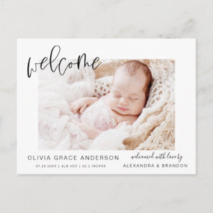 Simple Faire-part bébé Élégant Collage photo