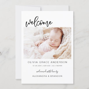 Simple Faire-part bébé photo Collage moderne