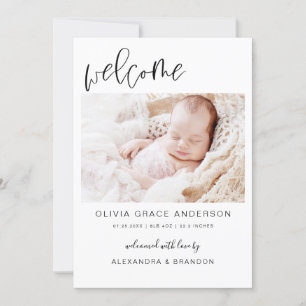 Simple Faire-part bébé photo Collage moderne