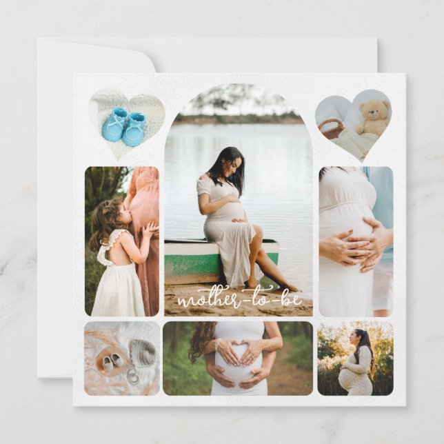 Simple faire-part de future maman en collage de ph (Devant)