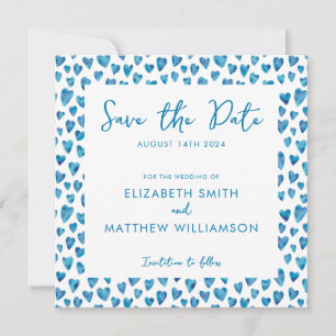Simple Faire-part de mariage bleu à conserver