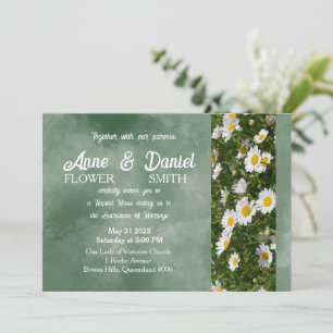 Simple Faire-part de mariage catholique verte