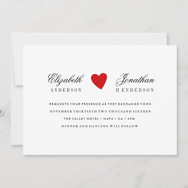 Simple Faire-part de mariage de calligraphie du co (Devant)