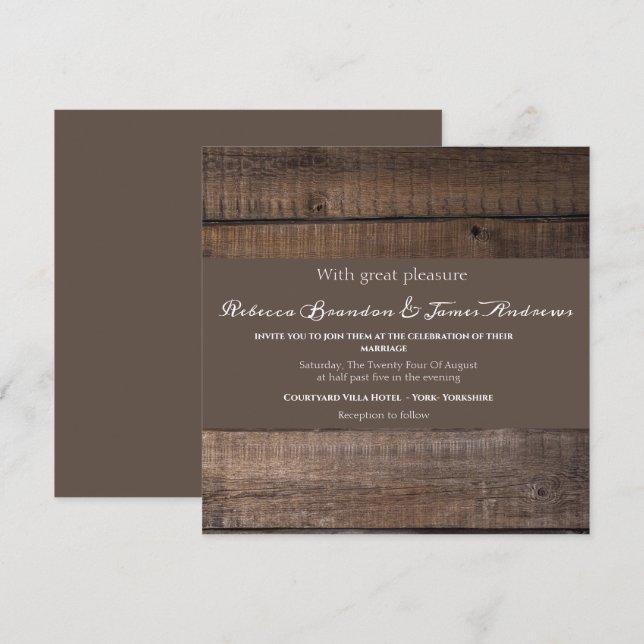 Simple Faire-part de mariage de calligraphie en bo (Devant / Derrière)