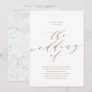 Simple Faire-part de mariage de calligraphie roman