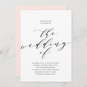 Simple Faire-part de mariage de calligraphie roman