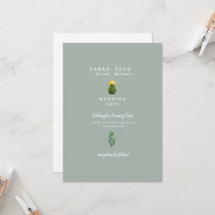 Simple Faire-part de mariage de taille de cactus m
