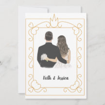 Simple faire-part de mariage des mariés