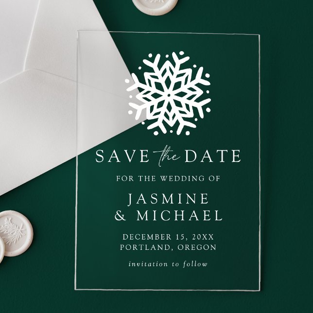 Simple Faire-Part de Mariage Flocon de Neige (Créateur téléchargé)