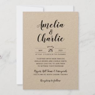 Simple Faire-part de mariage minimaliste Russe