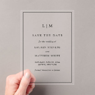 Simple Faire-Part de Mariage Noir et Blanc