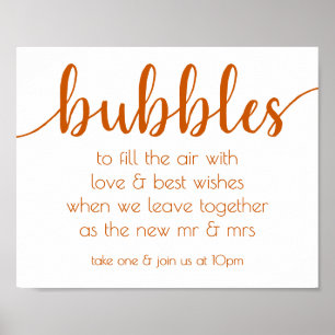 Simple Fall Bubbles   Burnt Orange Party Event Poster