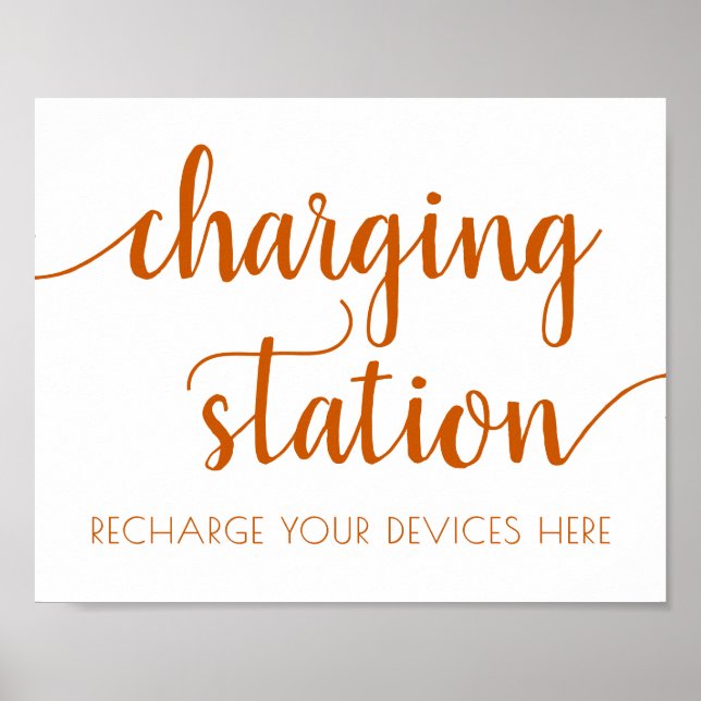 Simple Fall Charging Station | Burnt Orange Event Poster (Front)