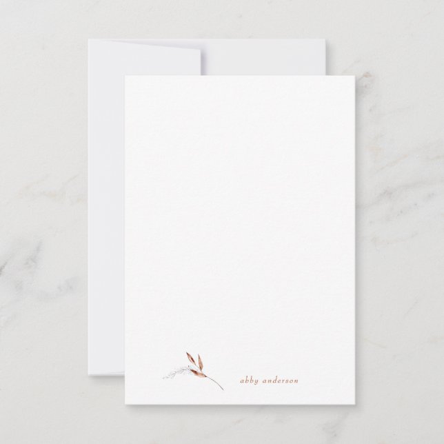 Simple Fall Foliage Blank Custom Name Thank You (Front)