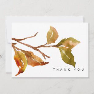 Simple Fall Foliage Funeral Thank You Card