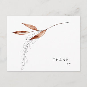 Simple Fall Foliage Funeral Thank You  Postcard