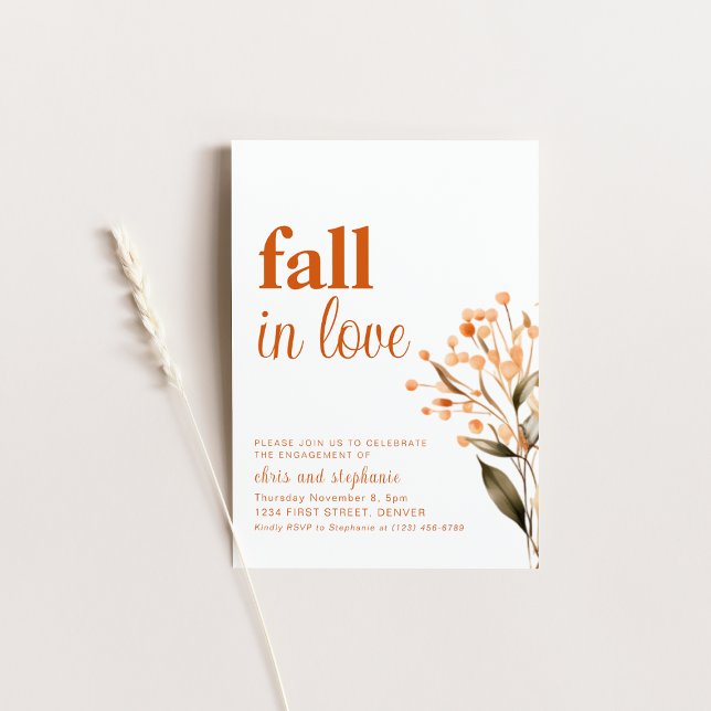Simple Fall in Love Engagement Party Invite (Creator Uploaded)