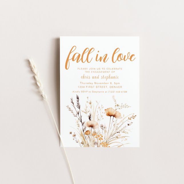 Simple Fall in Love Engagement Party Invite (Creator Uploaded)