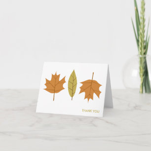 Simple Fall Leaves Thank You Note Cards