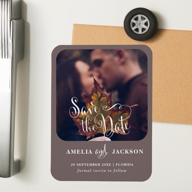 Simple Fall Photo Save the Date Magnet (Creator Uploaded)