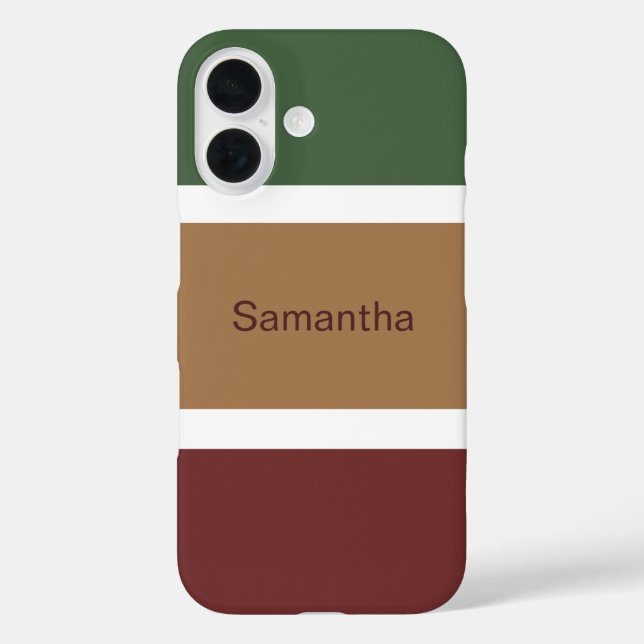 Simple Fall Striped Colour Blocks Personalized Case-Mate iPhone Case (Back)