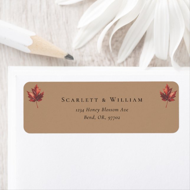 Simple Fall Terracotta Mariage Adresse de retour (En situation)