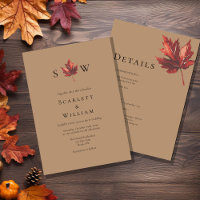 Simple Fall Terracotta Monogram All In One Wedding