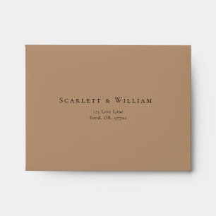 Simple Fall Terracotta Self Addressed Wedding RSVP Envelope