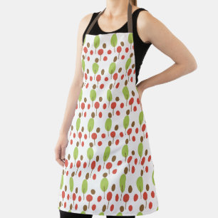 Simple Fall  Trees Dots Orange Green Apron