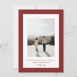 Simple Falu red frame photo Holiday Card