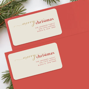 Simple Family Christmas Holiday Return Address Label